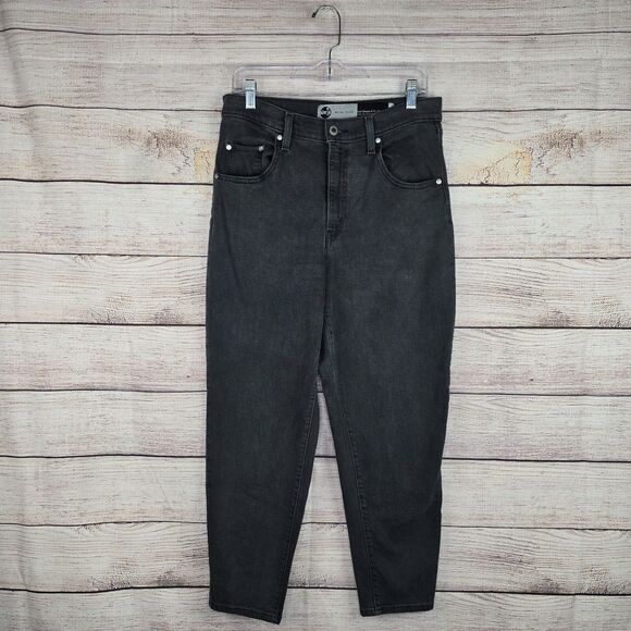Women's Levi's Silver Tab Mom Jeans Size 29x27 High Rise Black Tapered - Picture 1 of 10